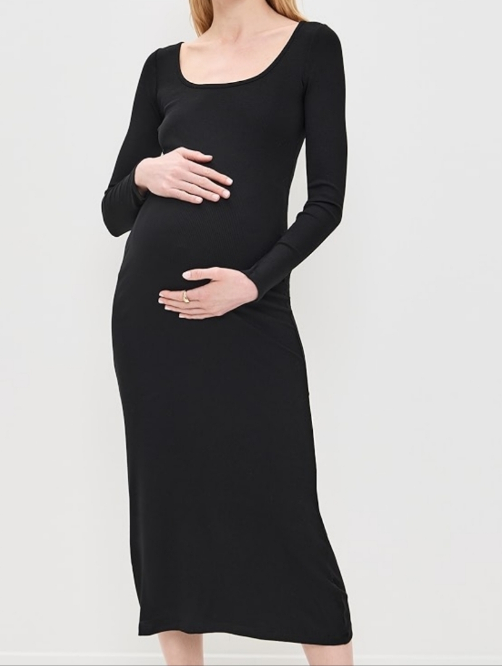 HATCH The Long Sleeve Rib Dress 0/XS